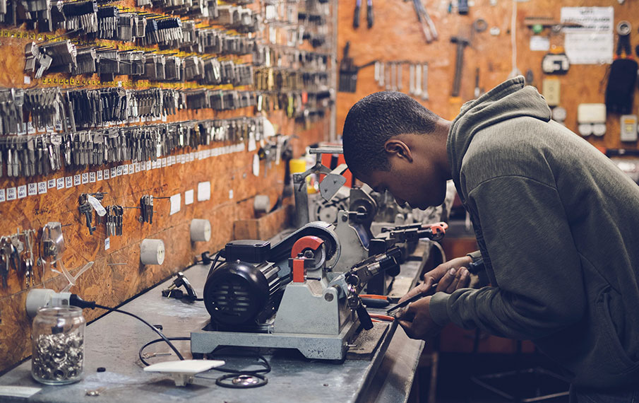 CTE student working.